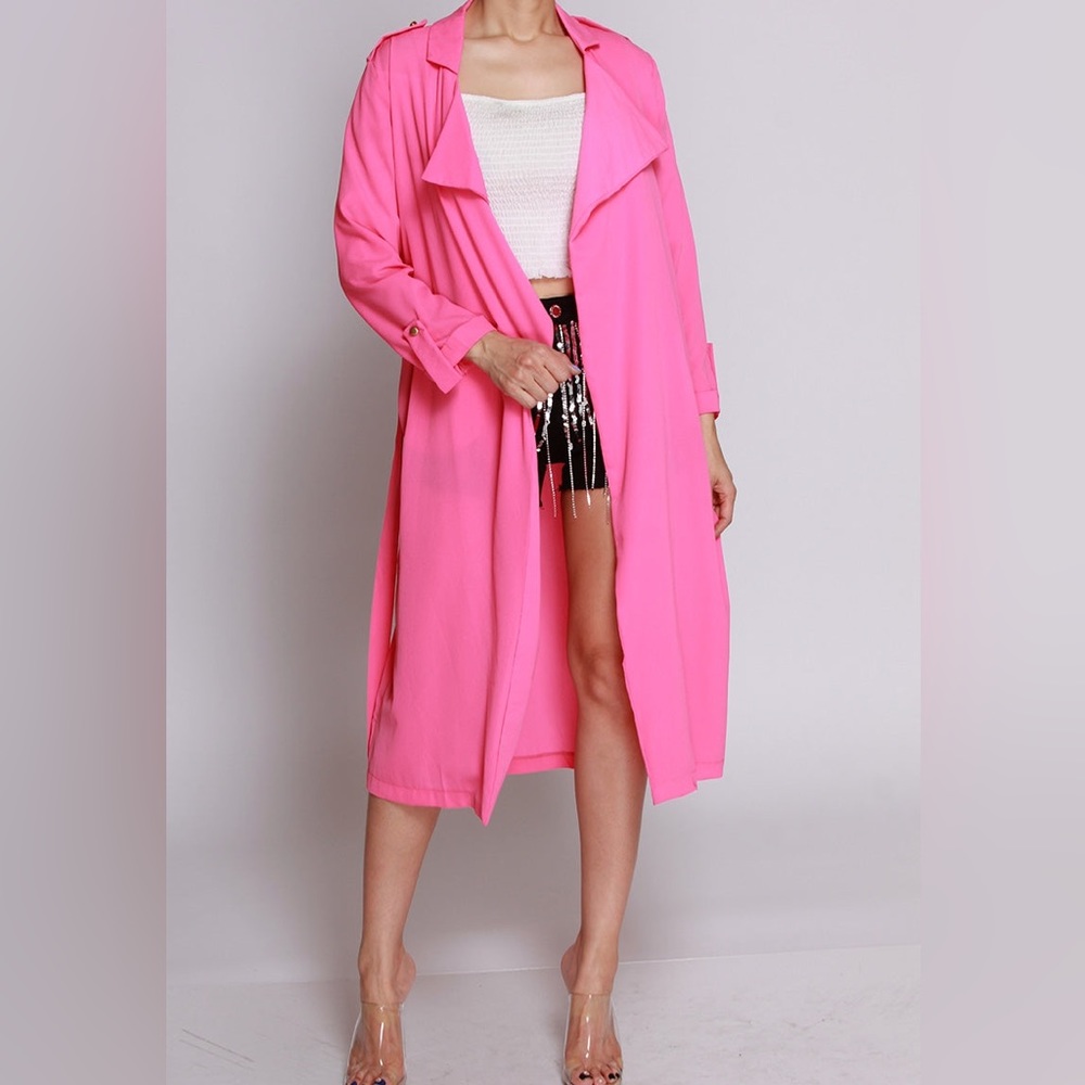 Neon Pink Jacket/trench coat